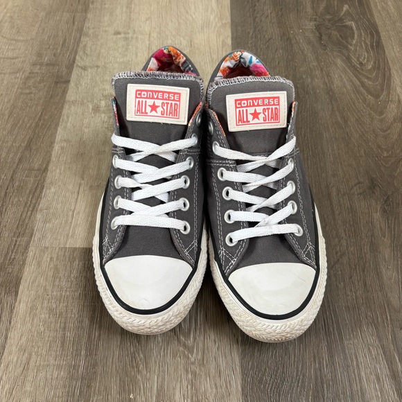 Converse All Star Low Top Gray Floral Sneakers Women’s Size 7 - Picture 12 of 12